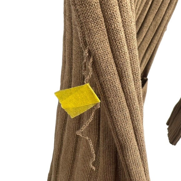 ATM Anthony Thomas Melillo Silk Wide Rib Long Cardigan Sweater Tan Small - Picture 4 of 9
